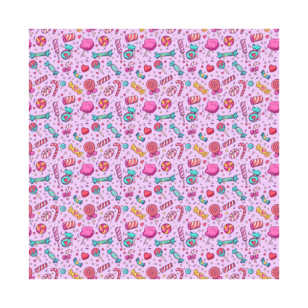 Cute sweets and candy pattern by emmjott