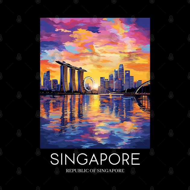 A Pop Art Travel Print of Singapore by Studio Red Koala