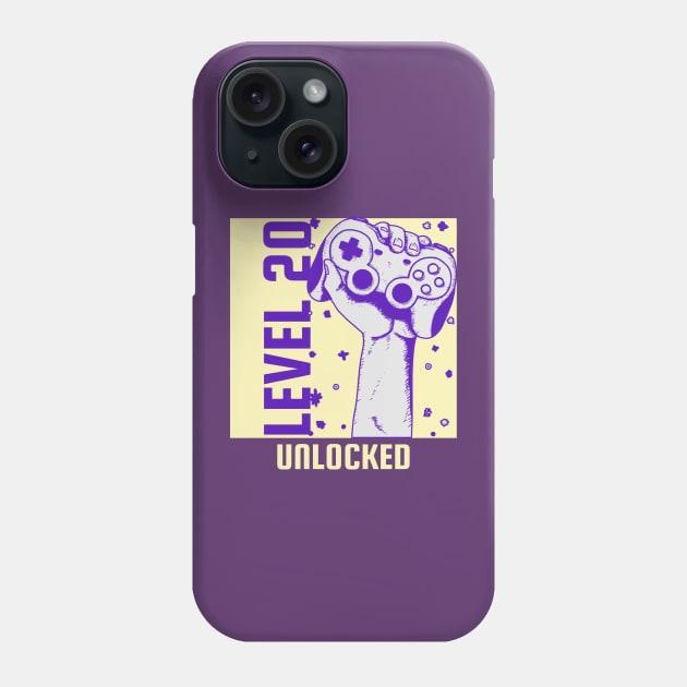 Level 20 unlocked - gaming birthday inspired Phone Case by WizardingWorld