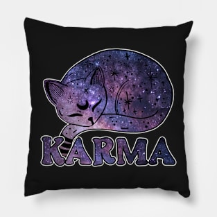 Me an Karma vibe like that Funny lazy cat Pillow