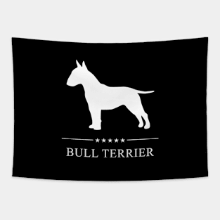 Bull Terrier Dog White Silhouette Tapestry