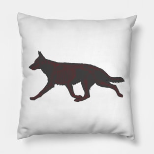 Red Skeleton Doggo - Halloween Design Pillow