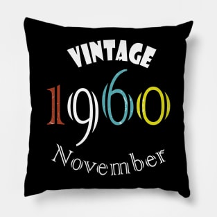 1960 - Vintage novomber Birthday Pillow