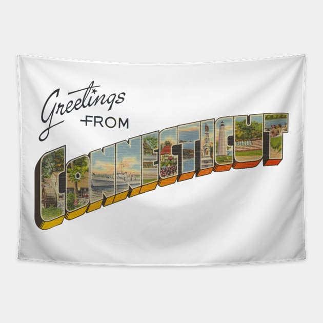 Greetings from Connecticut Tapestry by reapolo