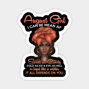 Queens Are Born In August Birthday T-Shirt for Black Women Magnet