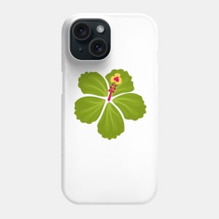 Green Hand Drawn Hibiscus Flower Phone Case