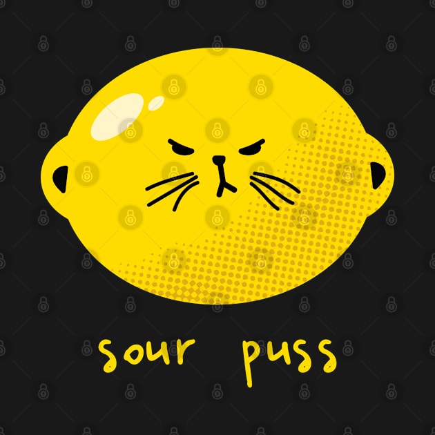 Sour Puss Lemon Kitty Cat Curmudgeon by SeaLAD