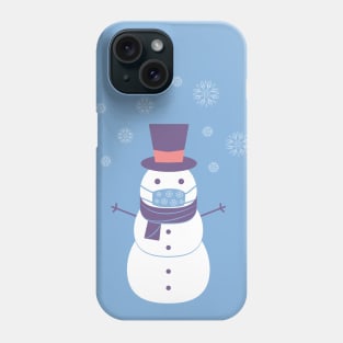 Snowman with a medical protective mask Phone Case