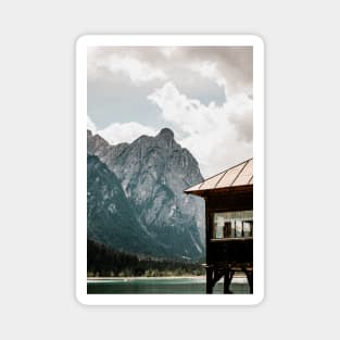 Lake House in the Mountains Landscape Magnet