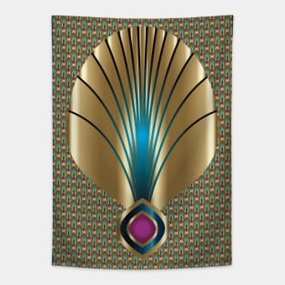 Golden Fan - Curved FAn Tapestry