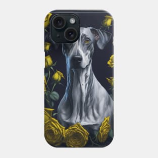 Whippet yellow roses Phone Case