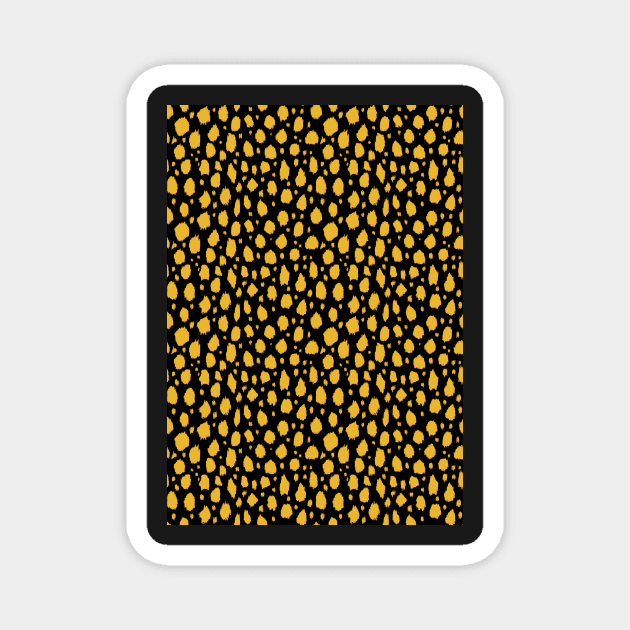 Black and Yellow Spot Dalmatian Pattern Magnet by Juliewdesigns