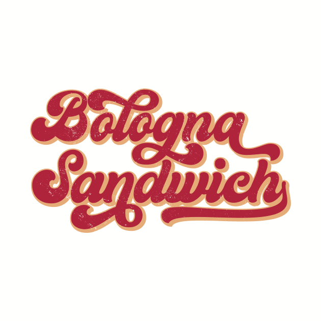 Bologna Sandwich, Funny Retro Baseball Style Foodie by emmjott