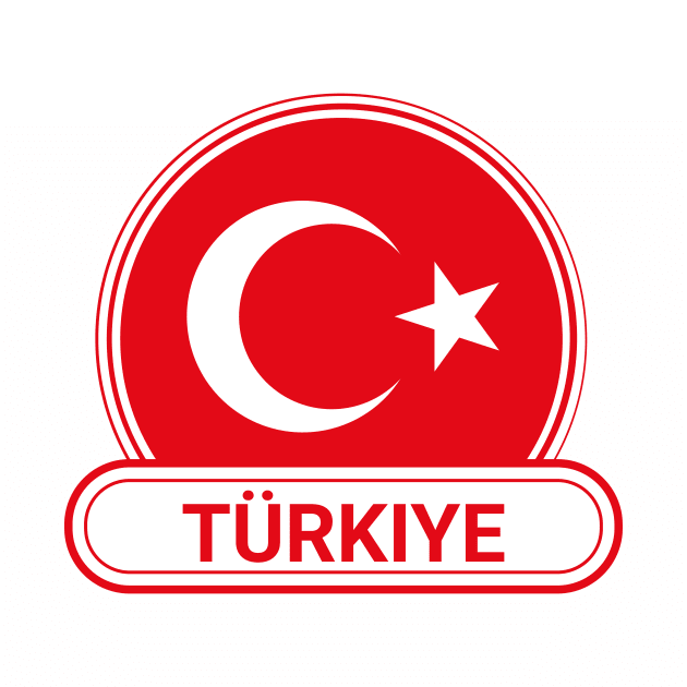 Turkiye - Turkey Country Badge - Turkey Flag by Yesteeyear