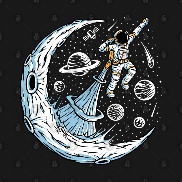 astronaut flying illustration by Mako Design 