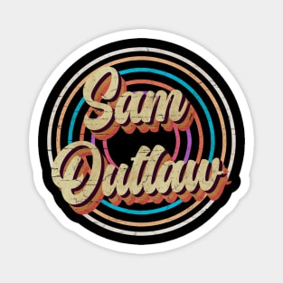 vintage circle line color Sam Outlaw Magnet