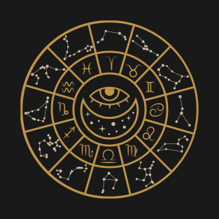 Astrology wheel chart with zodiac signs T-Shirt