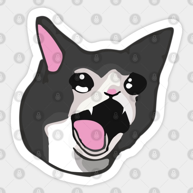 Yamete Kudasai Meme Crying Screaming Cat Yamero' Sticker