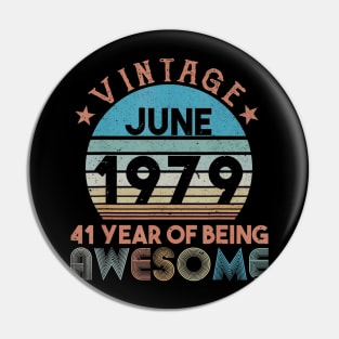 41st Birthday May Vintage 1979 Gifts Women Men Pin