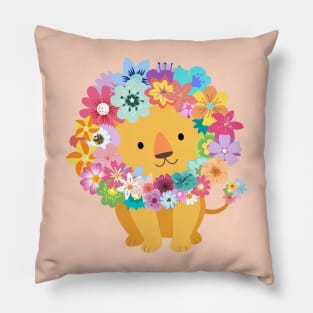 Flowers Lion Pillow