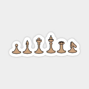 Tan Chess Pieces Magnet