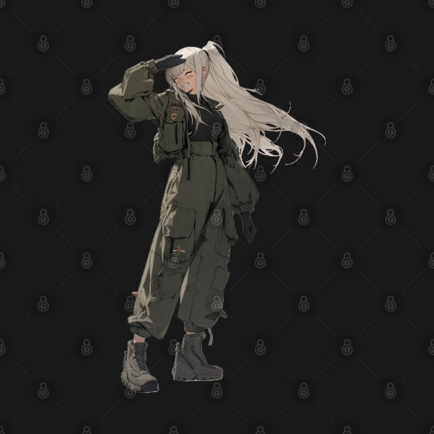 Anime Military Kawaii Girl by stickercuffs