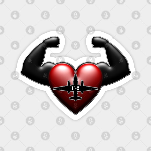 U2 spy plane flexing heart Magnet by DrewskiDesignz