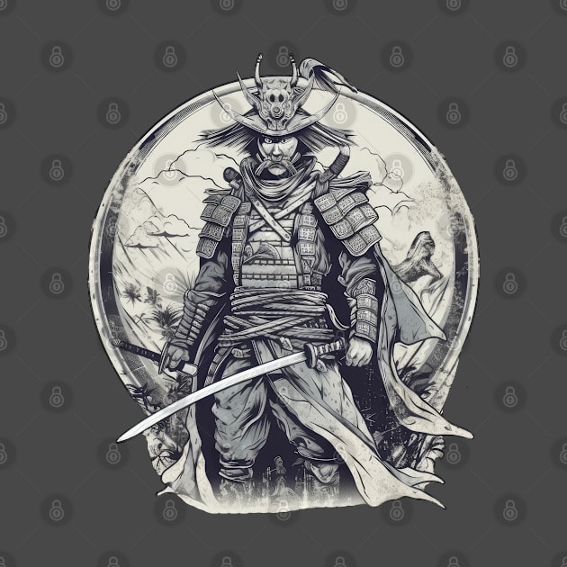 Samurai warrior line detailled by TeePulseMania