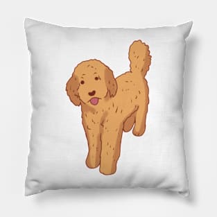 Golden doodle illustration Pillow