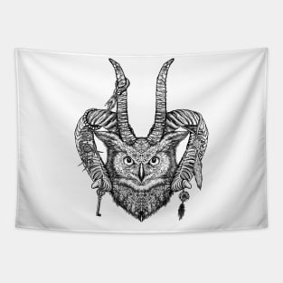 Spirit Guide B&W Tapestry