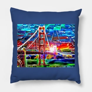 Golden Gate Bridge in Colors Pillow