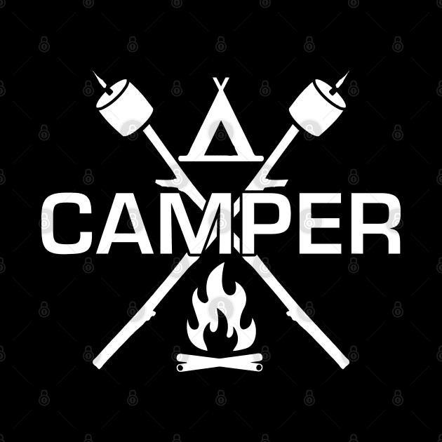 Camper Happy Camper Camping Icon Art by TeeCreations