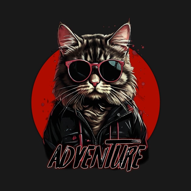 Adventure Retro Cat Design by Mustapha Sani Muhammad