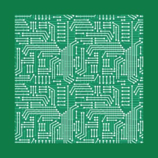 Green Printed Circuit Board, PCB Trace Lines Patterns T-Shirt