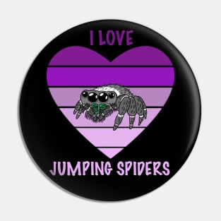 I Love Jumping Spiders Pin