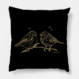 Great tit- birds in love Pillow