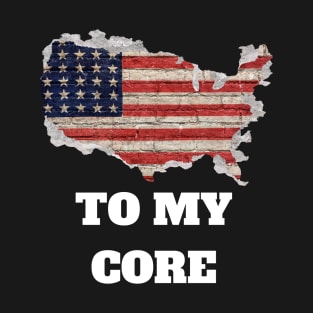 "To My Core" US Flag Graphic T-Shirt