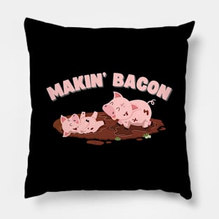 Funny Pigs Making Bacon Tee Nice Pork Breakfast Women Pillow