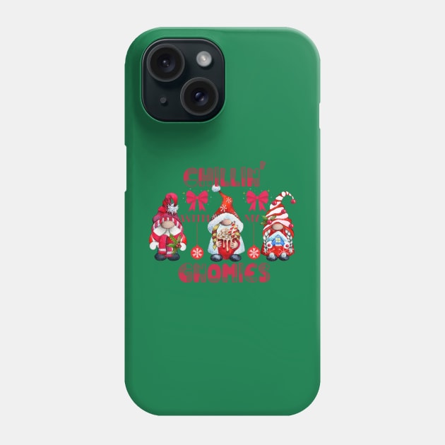 Chillin' With My Gnomies Funny Christmas Phone Case by Harlems Gee