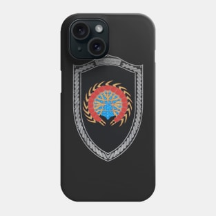 Many Legs, Many Eggs (Shield moonsilver Celtic Rope on black silver) Phone Case