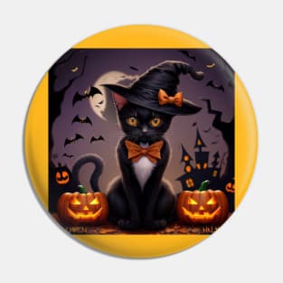 halloween cat Pin