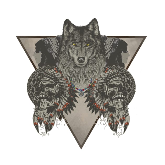 Wolf Native American Symbol by gruntcooker