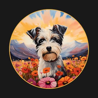 Biewer Terrier Mountain Flower Cute Colorful Puppy Dog T-Shirt