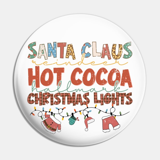 Santa Reindeer Hot Cocoa Christmas Lights Pin by Teewyld