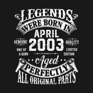 Vintage April 2003 Classic Being Awesome Retro Birthday Gift T-Shirt