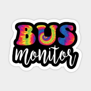 Retro Bus Monitor Tie Dye Day Hello Back To School Groovy Magnet