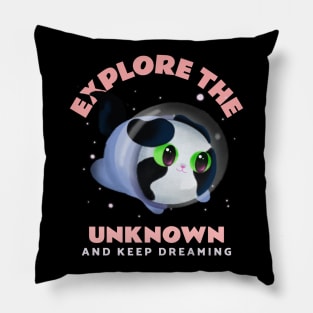 Explore the unknown, and keep dreaming. funny design cat lovers Pillow