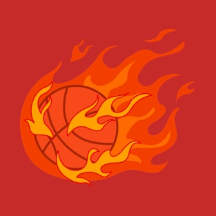 Blazing Victory: The Fiery Spirit of Basketball T-Shirt