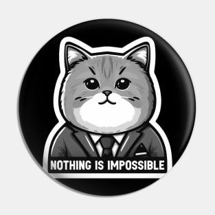 Nothing Is Impossible Cat Pin