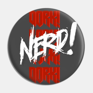 Nerd (white & red) Pin